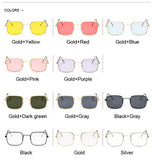 Retro color pop square small sunglasses