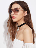 Rimless oversize fashion sunglasses