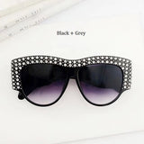 “Walkway” rhinestone diamond detail oversize sunglasses