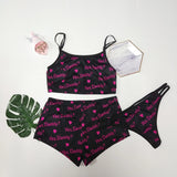 3pcs money daddy graphic sleepwear set