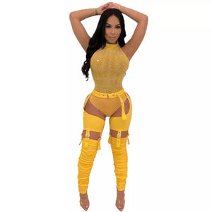 Baddie harness cutout fashion pants