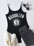 Brooklyn letter sports bodysuit