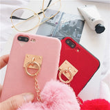 Luxury Heart fur ball iPhone phone case