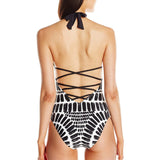 Black and white design Backless monokini one piece swimwear