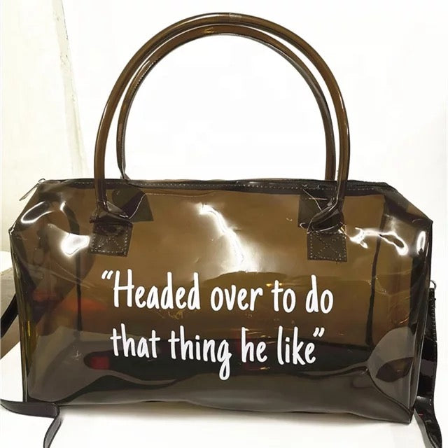 Spend The Night Weekender Bag, Funny Overnight Bag, Spinnanight Weekend Bag  – Verified Baddie