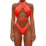 Exotic wrap Strappy monokini 1 piece swimsuit bikini