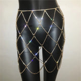 Luxury bling cage cutout chain skirt coverup