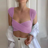 “Vibes” crochet wrap multi way bra crop top