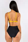 Fringe 2 piece high waist bikini swimsuit