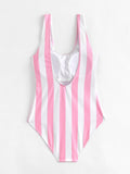 Pink dope print one piece monokini bikini swimwear