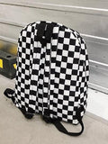 Checkered backpack school travel casual bag