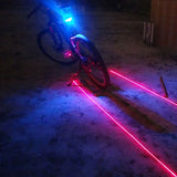 Laser beam led 2 mode bicycle led tail rear  light travel camping bike light