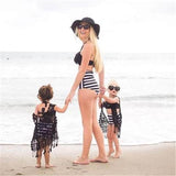 Vintage bow style Mommy and me baby matching 2 piece swimwear