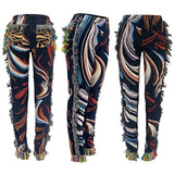 Tribal Swirl fringe detail joggers boho fashion pants