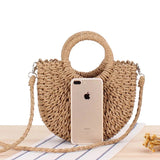 Tropic straw woven design retro beach vaca handbag