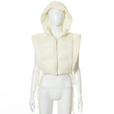 Ladies puffer bubble hoodie crop jacket