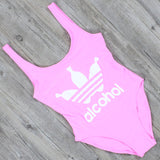 Pink Alcohol scoop back one piece monokini swimsuit