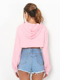 Cutout cropped hoodie sweater