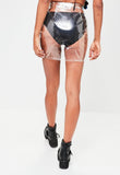 90s Transparent plastic zipper mini skirt