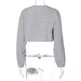 Trendy oversize chain detail crop sweatshirt