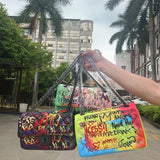 Ladies luxury Graffiti scribble rainbow chain handbag