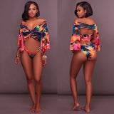 “Hawaii breeze” 2 piece off the shoulder bikini swimwear