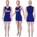 Ladies basketball sports lace up bodycon dress