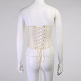 Nude sheer fashion waist lace up corset