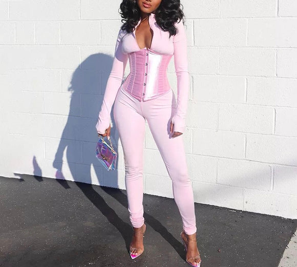 Diva corset bodysuit jumpsuit set