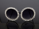 Rhinestone bling circle oversize luxury sunglasses