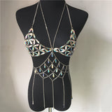 Diamond deluxe rhinestone bra body chain jewelry top