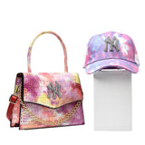 NY luxury rhinestone tie dye purse and hat set