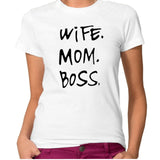 Wife Mom Boss Printed retro tshirt