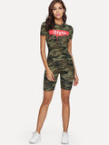 Style printed camo bodycon jumpsuit