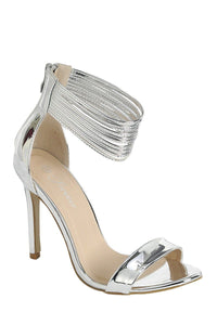 Ladies fashion simple, sophisticated and simply chic. high heel sandal, peep almond toe, stiletto heel, buckle closure
