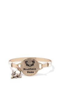 "mountain Mama" Engraved Metal Bracelet