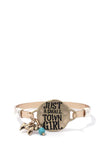 "just A Small Town Girl" Engraved Metal Bracelet