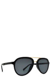 Retro Aviator With Brow Bar Flat Lens Plastic Sunglasses