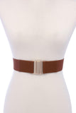 Metal Buckle Pu Leather Elastic Belt