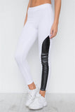 Faux Leather Sides Mid-rise Leggings