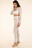 Shirred Mesh Top & Ruched Mesh Leggings Set