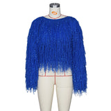 Diva tassel detail sequins oversize sweater top