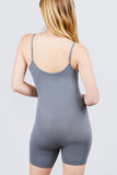 Round Neck W/adjustable Strap Cami Seamless Romper