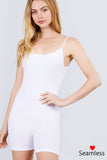 Round Neck W/adjustable Strap Cami Seamless Romper