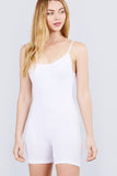 Round Neck W/adjustable Strap Cami Seamless Romper