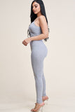 Solid Cotton Spaghetti Strap Catsuit