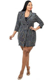 Plus Metallic Stripe Jacket Dress