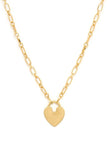 Metal Chain Heart Lock Pendant Necklace