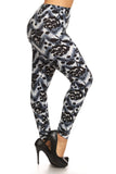 Abstract Print, Full Length Leggings In A Slim Fitting Style With A Banded High Waist