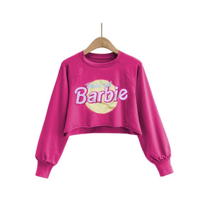 Graphic fashion comic crop Sweater top